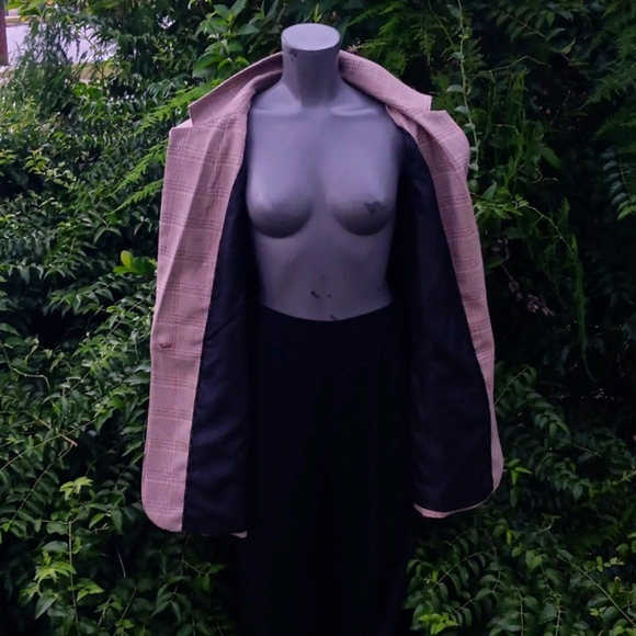 CALVIN KLEIN LADIES (1) BUTTON MULTI-COLOR HOUNDSTOOTH LUXURY BLAZER - Picture 13 of 17